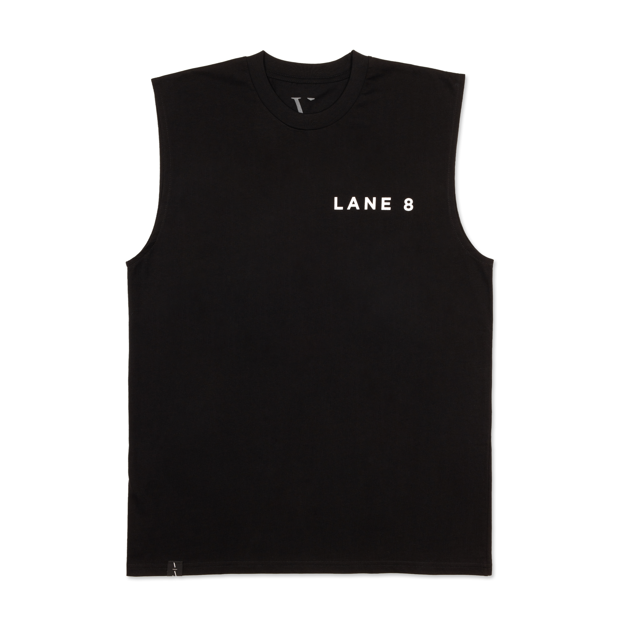 Lane 8 Black Logo Tank